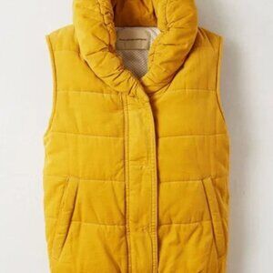 Anthropologie Pilcro The Corduroy Puffer Vest Yellow X-Small Fall  Good preowned